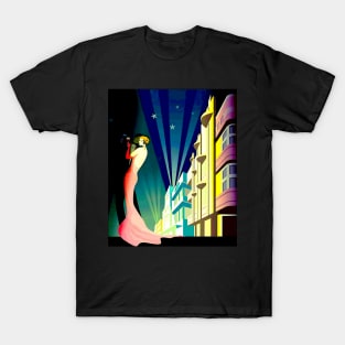 South Beach Miami Florida Art Deco Travel Advertising Print T-Shirt